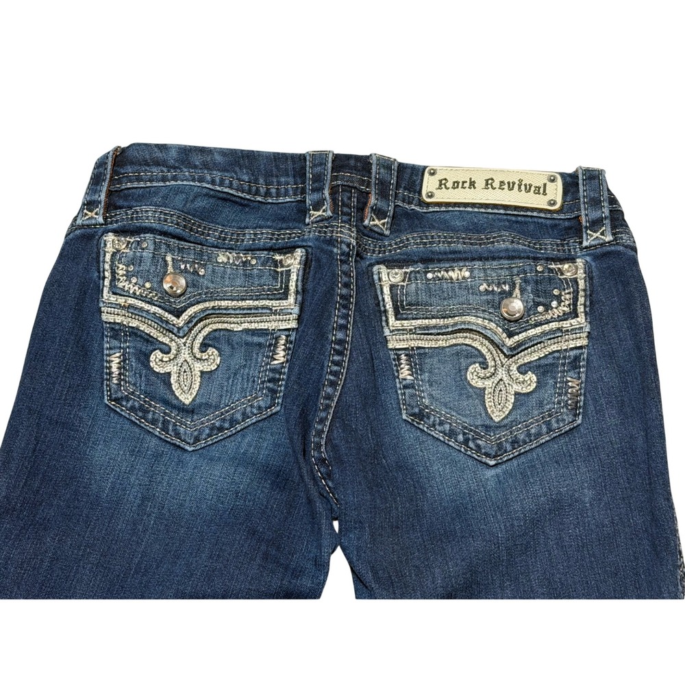 Rock Revival Jeans Women 28 Blue Betty Bootcut Embellished Rhinestone Y2K